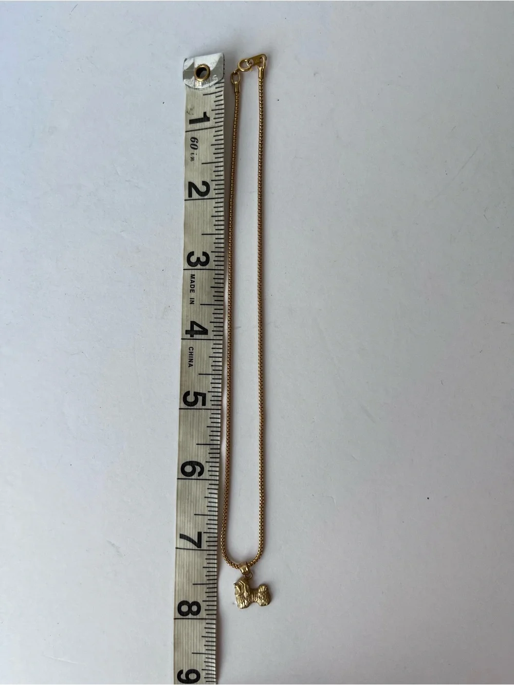 14kt Gold Shih Tzu Puppy Dog Charm on a 14kt Gold Necklace Chain
